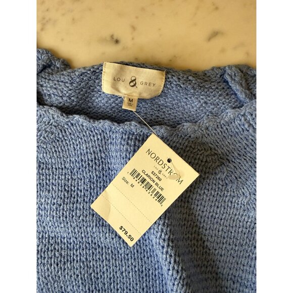 NWT Lou & Grey Blue Sweater Balloon Sleeves Women's Size M Medium [jb] - Picture 3 of 4